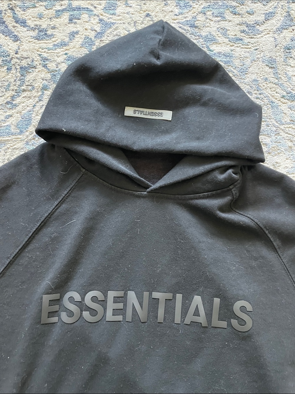 Essentials Black Logo Pullover Hoodie - Picture 3 of 4